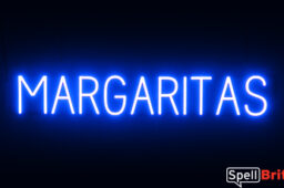 MARGARITAS sign, featuring LED lights that look like neon MARGARITAS signs