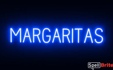 MARGARITAS sign, featuring LED lights that look like neon MARGARITAS signs