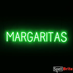 Green LED MARGARITAS Sign, Neon Sign Look with LED Lights