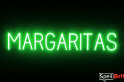 MARGARITAS sign, featuring LED lights that look like neon MARGARITAS signs