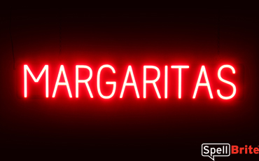 MARGARITAS sign, featuring LED lights that look like neon MARGARITAS signs