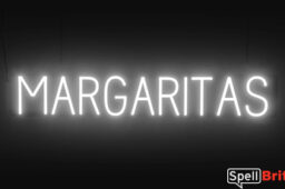 MARGARITAS sign, featuring LED lights that look like neon MARGARITAS signs