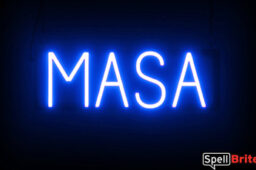 Masa sign, featuring LED lights that look like neon Masa signs