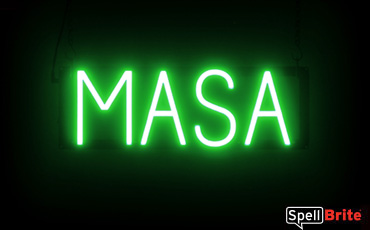 Masa sign, featuring LED lights that look like neon Masa signs