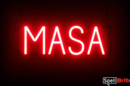 Masa sign, featuring LED lights that look like neon Masa signs