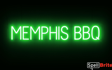 MEMPHIS BBQ sign, featuring LED lights that look like neon MEMPHIS BBQ signs