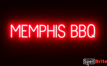 MEMPHIS BBQ sign, featuring LED lights that look like neon MEMPHIS BBQ signs