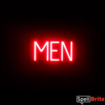 MEN sign, featuring LED lights that look like neon MEN signs