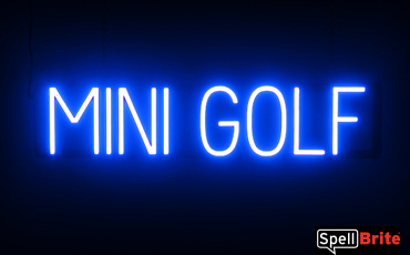 MINI GOLF Sign – SpellBrite’s LED Sign Alternative to Neon MINI GOLF Signs for Businesses in Blue