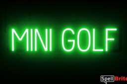 MINI GOLF Sign – SpellBrite’s LED Sign Alternative to Neon MINI GOLF Signs for Businesses in Green