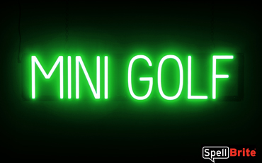 MINI GOLF Sign – SpellBrite’s LED Sign Alternative to Neon MINI GOLF Signs for Businesses in Green