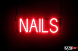 NAILS sign, featuring LED lights that look like neon NAIL signs