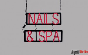 NAILS & SPA LED signs that uses changeable letters to make personalized signs for your salon