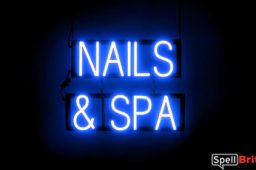 NAILS SPA sign, featuring LED lights that look like neon NAILS SPA signs