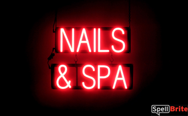 NAILS & SPA LED lighted signs that uses changeable letters to make custom signs