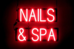 NAILS & SPA lighted LED signs that uses changeable letters to make business signs