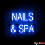 NAILS SPA sign, featuring LED lights that look like neon NAILS SPA signs