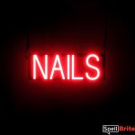 NAILS sign, featuring LED lights that look like neon NAIL signs