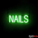 NAILS sign, featuring LED lights that look like neon NAIL signs