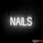 NAILS sign, featuring LED lights that look like neon NAIL signs