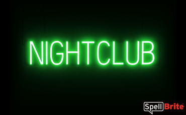 NIGHTCLUB sign, featuring LED lights that look like neon NIGHTCLUB signs