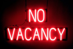 NO VACANCY LED illuminated signs that look like neon signage for your hotel or motel