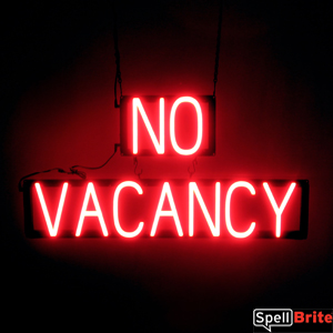 NO VACANCY LED illuminated signs that look like neon signage for your hotel or motel