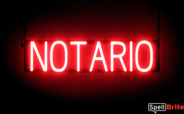 NOTARIO LED signs that look like a illuminated neon sign for your company