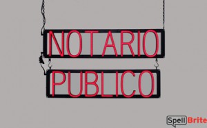 NOTARIO PUBLICO LED signage that is an alternative to neon signage for your business