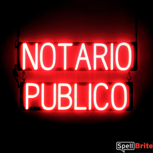 NOTARIO PUBLICO lighted LED signs that look like neon signage for your business