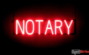 NOTARY LED sign that is an alternative to neon illuminated signs for your business