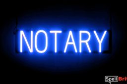 NOTARY sign, featuring LED lights that look like neon NOTARY signs