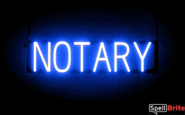 NOTARY sign, featuring LED lights that look like neon NOTARY signs