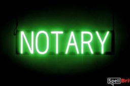 NOTARY sign, featuring LED lights that look like neon NOTARY signs