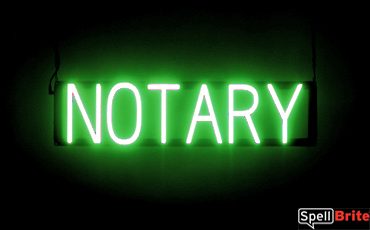 NOTARY sign, featuring LED lights that look like neon NOTARY signs