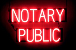 NOTARY PUBLIC LED lighted signs that look like neon signage for your company