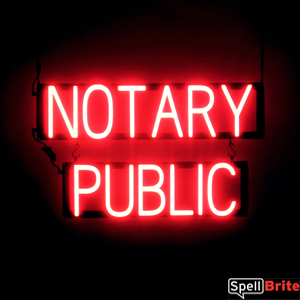 NOTARY PUBLIC LED lighted signs that look like neon signage for your company