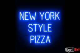 NEW YORK PIZZA sign, featuring LED lights that look like neon NEW YORK PIZZA signs