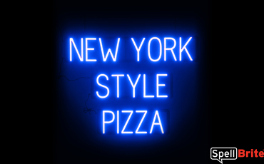 NEW YORK STYLE PIZZA Sign – SpellBrite’s LED Sign Alternative to Neon NEW YORK STYLE PIZZA Signs for Restaurants in Blue
