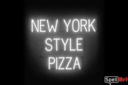 NEW YORK PIZZA sign, featuring LED lights that look like neon NEW YORK PIZZA signs