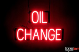 OIL CHANGE glowing LED sign that looks like neon signs for your auto shop