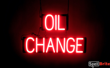 OIL CHANGE glowing LED sign that looks like neon signs for your auto shop