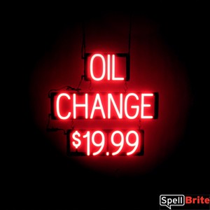 OIL CHANGE $19.99 LED signage that uses changeable numbers to make business signs for your shop