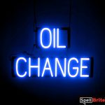 OIL CHANGE sign, featuring LED lights that look like neon OIL CHANGE signs