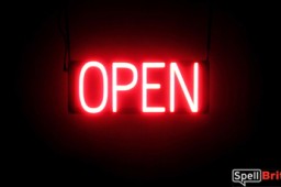 OPEN sign, featuring LED lights that look like neon OPEN signs