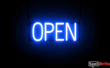 OPEN sign, featuring LED lights that look like neon OPEN signs