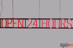 OPEN 24 HOURS sign, featuring LED lights that look like neon OPEN 24 HOURS signs