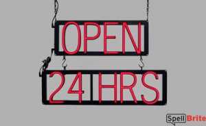 OPEN 24 HRS LED sign that uses changeable letters to make window signs for your store