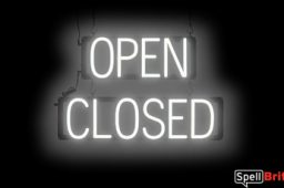 OPEN CLOSED sign, featuring LED lights that look like neon OPEN CLOSED signs