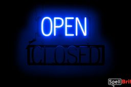 OPEN CLOSED sign, featuring LED lights that look like neon OPEN CLOSED signs